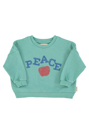 Piupiuchick Sweatshirt | turquoise w/ "peace" print