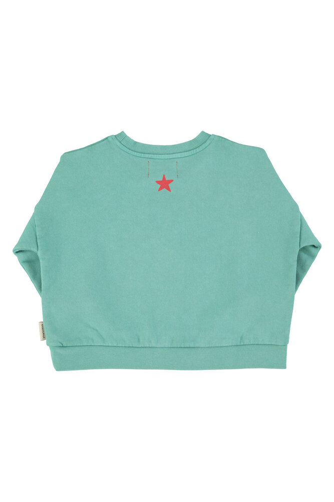 Piupiuchick Sweatshirt | turquoise w/ "peace" print
