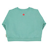 Piupiuchick turquoise sweater met “Peace” print Piupiuchick turquoise sweater met “Peace” print
