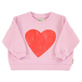Piupiuchick Sweatshirt | lilac w/ red heart print