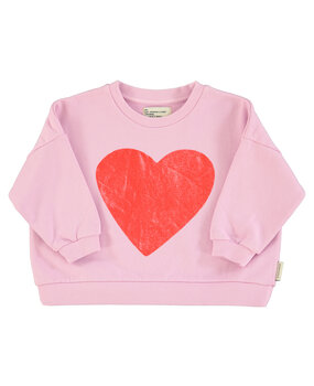 Piupiuchick Sweatshirt | lilac w/ red heart print Piupiuchick Sweatshirt | lilac w/ red heart print