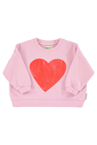 Piupiuchick Sweatshirt | lilac w/ red heart print