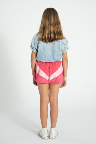Piupiuchick Shorts | pink w/ white stripes print Piupiuchick Shorts | pink w/ white stripes print