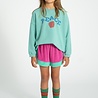 Piupiuchick Sweatshirt | turquoise w/ "peace" print