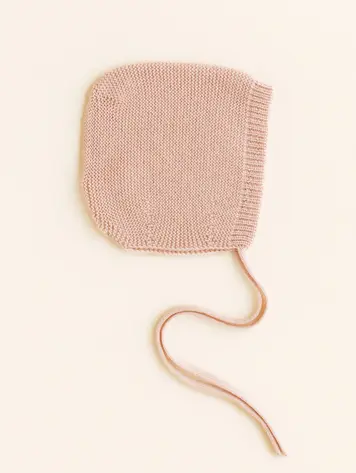 Hvid Bonnet NEWBORN - Apricot