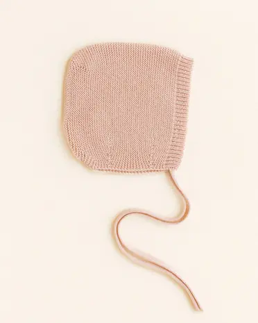 Hvid Bonnet NEWBORN - Apricot