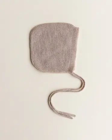 Hvid Bonnet NEWBORN - Sand