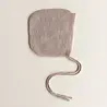 Hvid Bonnet NEWBORN - Sand
