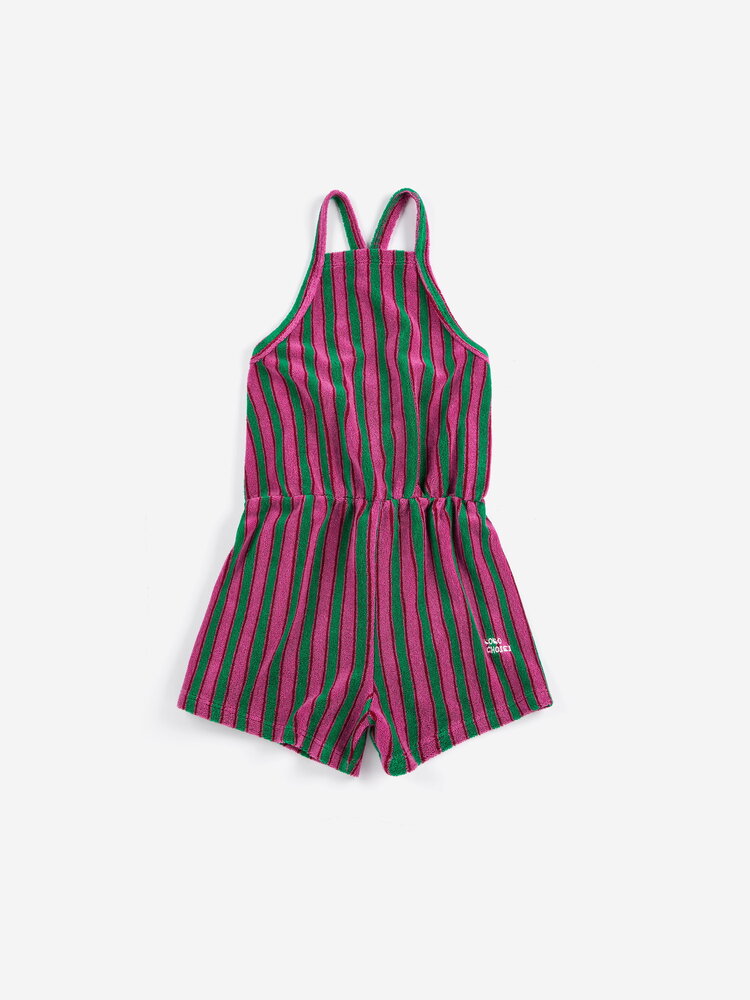 Bobo Choses Striped terry cloth playsuit