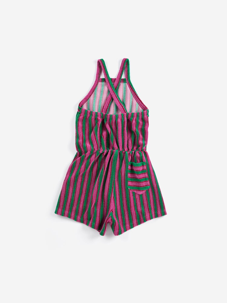 Bobo Choses Striped terry cloth playsuit