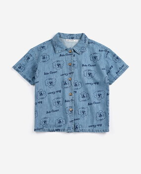 Bobo Choses Pickle The Dog all over denim shirt