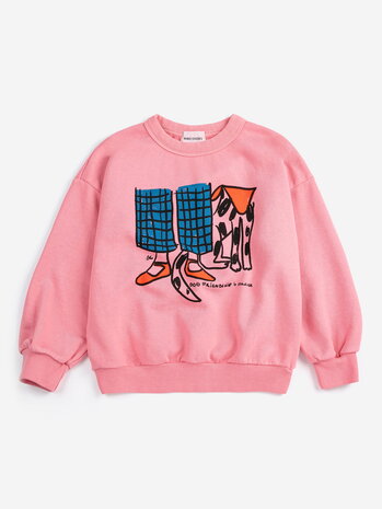 Bobo Choses roze sweater met print Dog Friendship