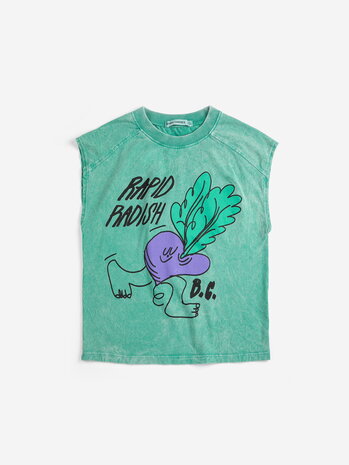 Bobo Choses groen mouwloos shirt Rapid Radish