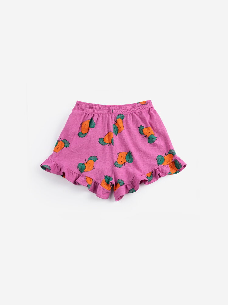 Bobo Choses Tangerine all over ruffled shorts