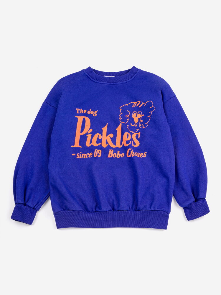 Bobo Choses blauwe sweater Pickles The Dog