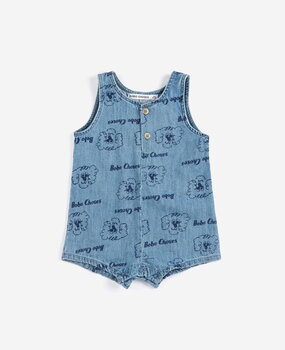 Bobo Choses Pickles The Dog all over denim playsuit