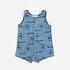 Bobo Choses Pickles The Dog all over denim baby playsuit