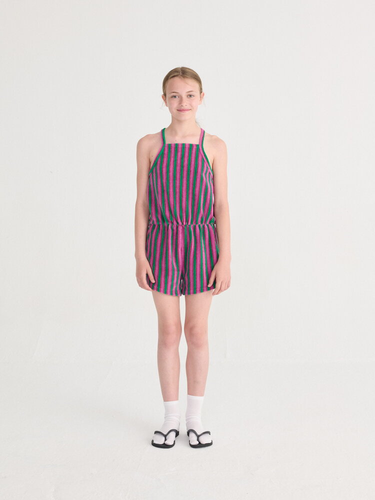 Bobo Choses Striped terry cloth playsuit