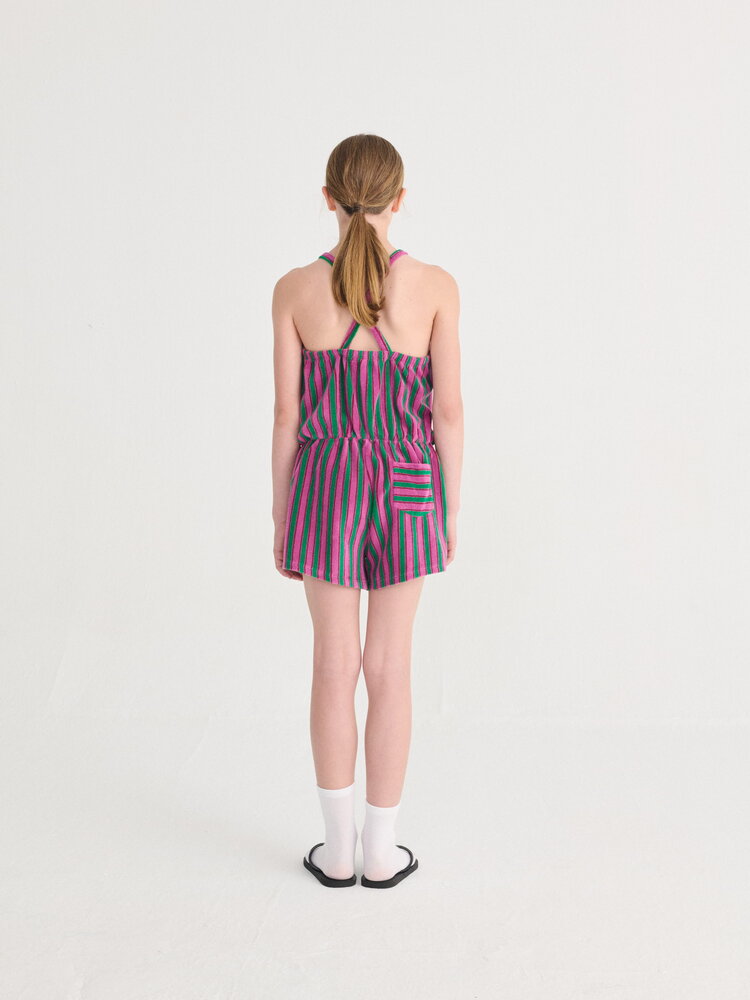 Bobo Choses Striped terry cloth playsuit