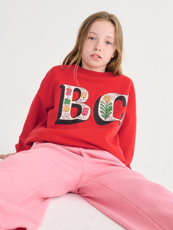 Bobo Choses rode sweater met print Spring Letters