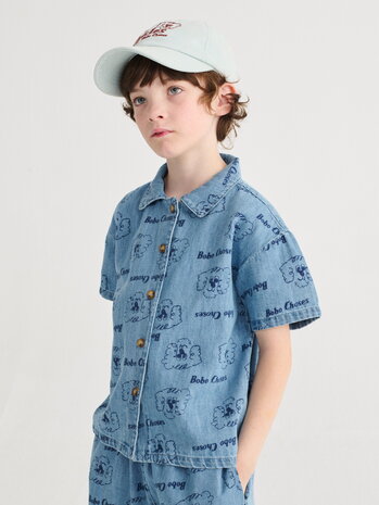 Bobo Choses denim overhemd Pickle The Dog all over
