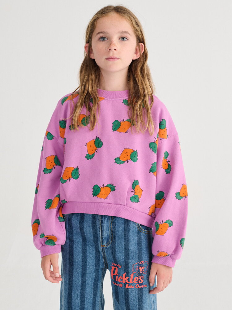 Bobo Choses Tangerine all over cropped sweatshirt