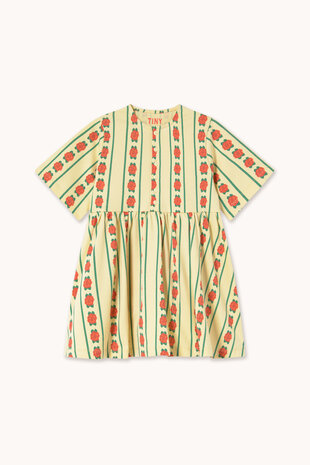 Tiny Cottons jurk met print Rose Pattern Dress dusty yellow