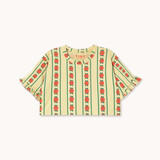 Tiny Cottons Rose Pattern Crop Tee dusty yellow