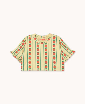 Tiny Cottons Rose Pattern Crop Tee dusty yellow