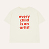 The Campamento oversized t-shirt met rode print 'Every child is an artist'