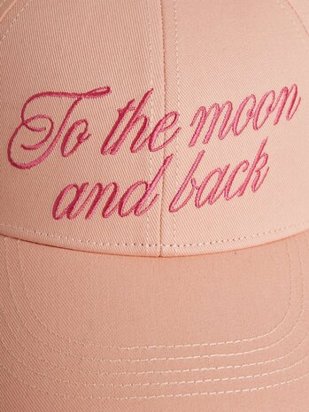 Mini Rodini roze baseball cap - To the moon emb cap pink