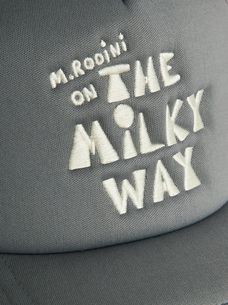 Mini Rodini grijze cap - The milky way emb trucker cap grey