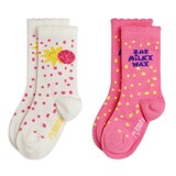 Mini Rodini The milky way 2-pack socks pink