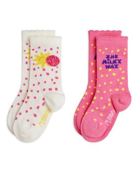 Mini Rodini The milky way 2-pack socks pink