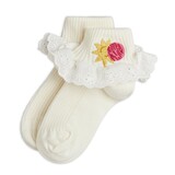 Mini Rodini Space lace 1-pack socks off white