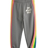 Mini Rodini joggingbroek grijs The milky way rainbow panel