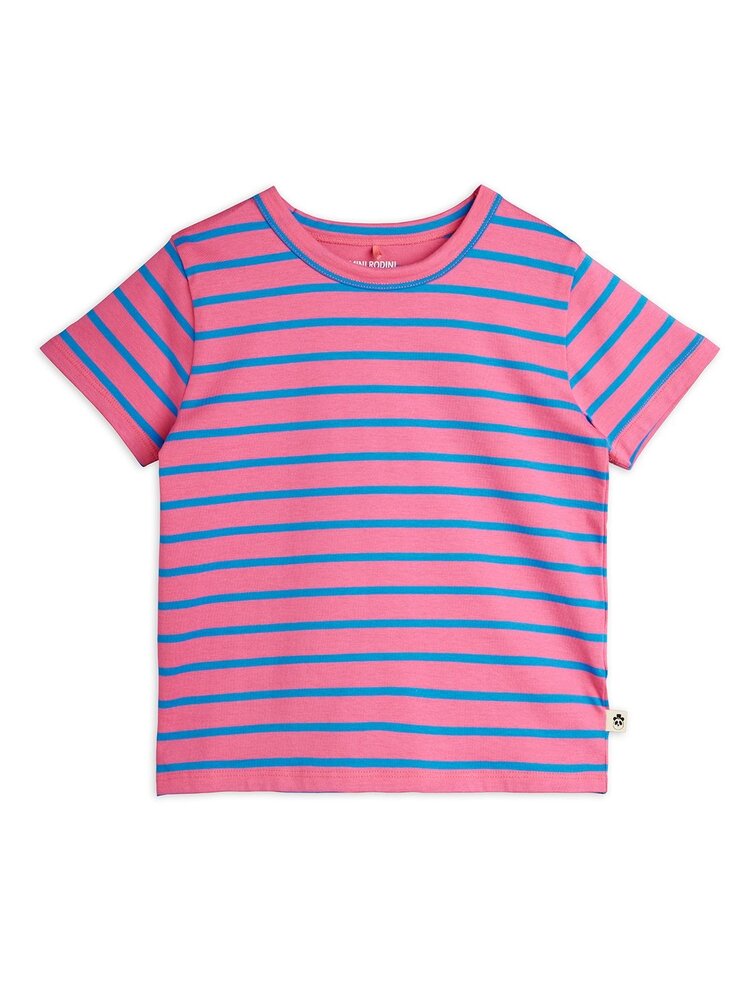 Mini Rodini roze gestreep t-shirt - Stripe yd ss tee pink