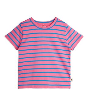 Mini Rodini Stripe yd ss tee pink