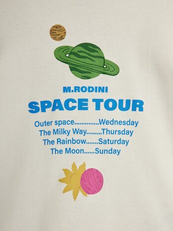 Mini Rodini Space tour regular sp ss tee off white Mini Rodini Space tour regular sp ss tee off white