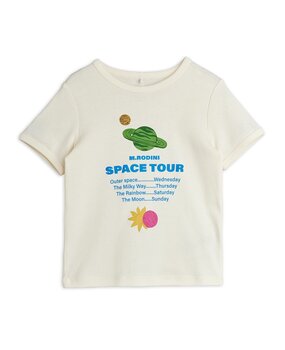 Mini Rodini Space tour regular sp ss tee off white
