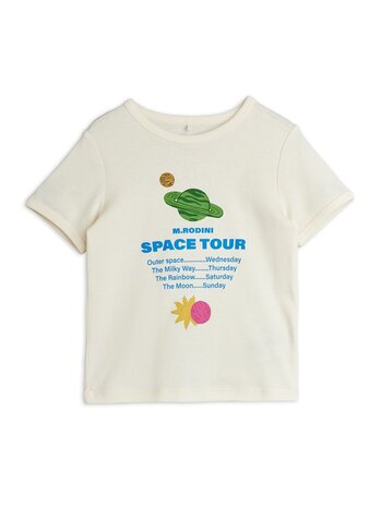 Mini Rodini Space tour regular sp ss tee off white Mini Rodini Space tour regular sp ss tee off white