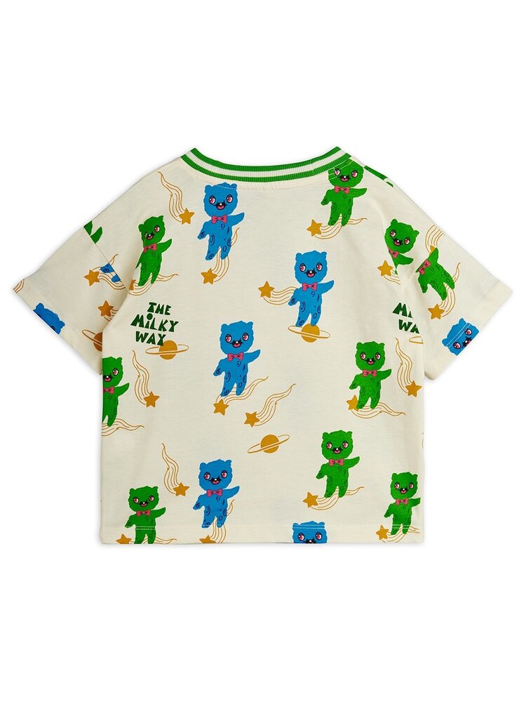 Mini Rodini t-shirt - Aliens aop ss tee off white