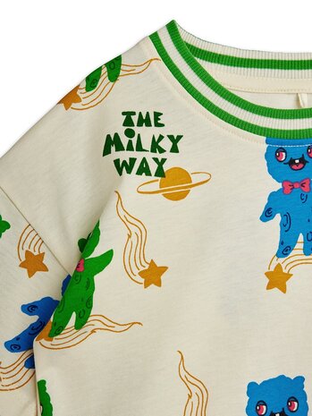 Mini Rodini t-shirt - Aliens aop ss tee off white