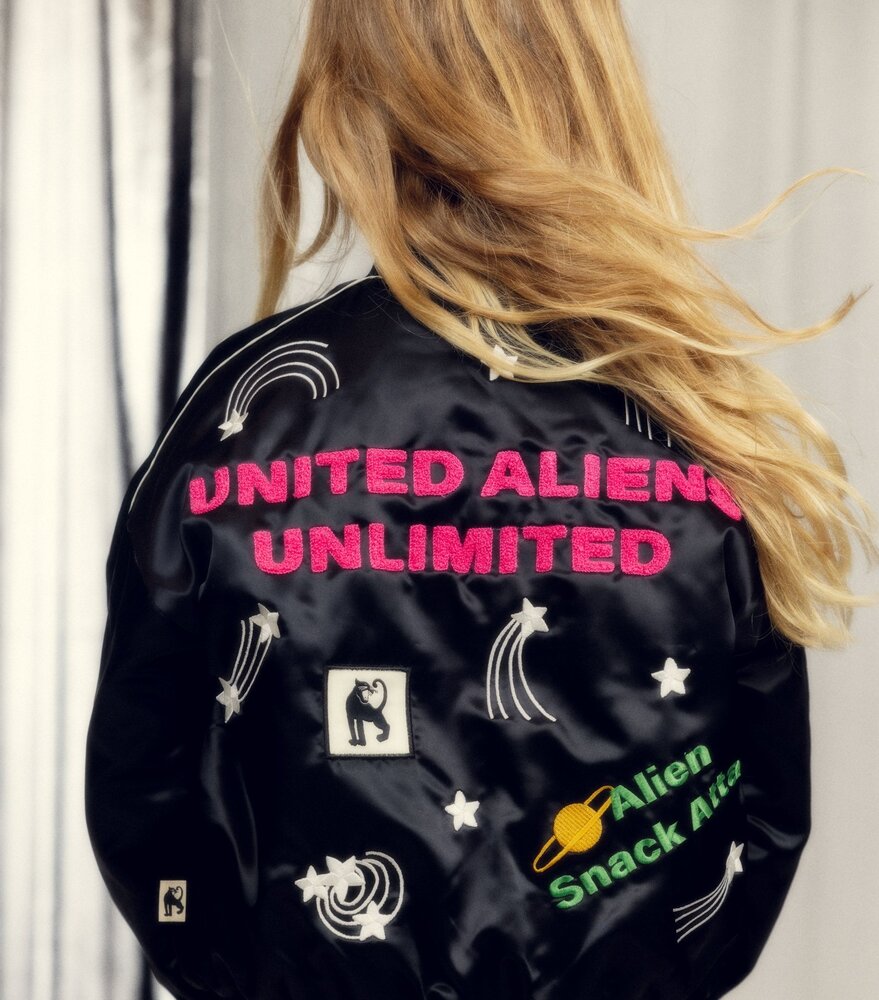 Mini Rodini jas - United aliens unlimited satin baseball jacket