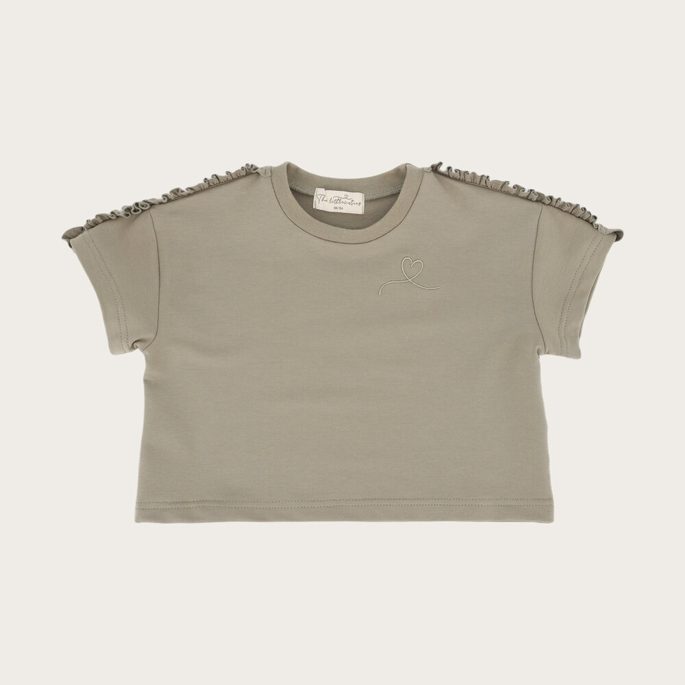 The Littlecuties shirt Lux met korte mouwen khaki green