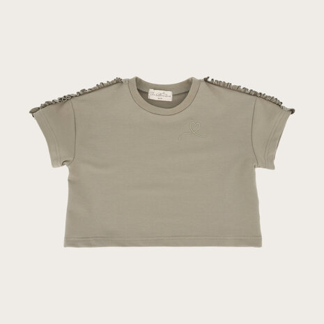 The Littlecuties shirt Lux met korte mouwen khaki green