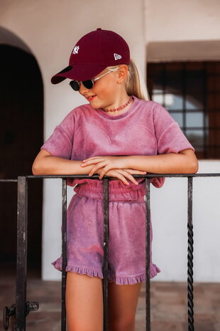 The Littlecuties badstof top met hart lila