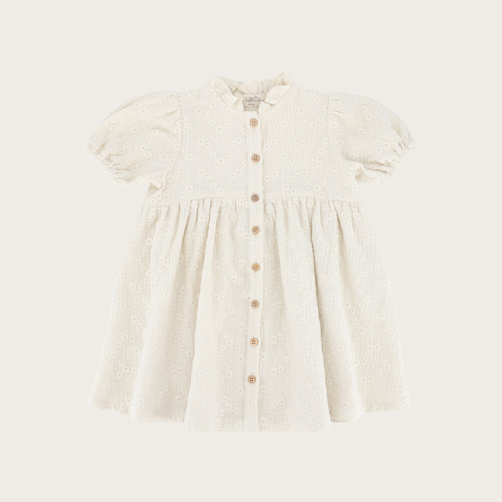 The Littlecuties DRESS VAYANA FLOWERS ECRU