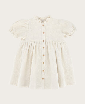 The Littlecuties DRESS VAYANA FLOWERS ECRU