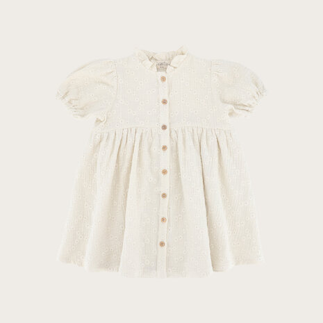 The Littlecuties DRESS VAYANA FLOWERS ECRU